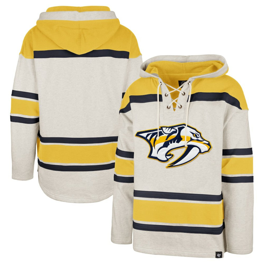 Nashville Predators '47 Rockaway Lace-Up Pullover Hoodie - Oatmeal - NHL 4993236