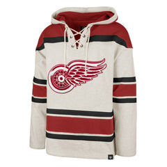 Detroit Red Wings '47 Rockaway Lace-Up Pullover Hoodie - Oatmeal - NHL 4993241