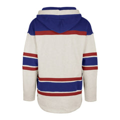 New York Rangers '47 Rockaway Lace-Up Pullover Hoodie - Oatmeal - NHL 4993245