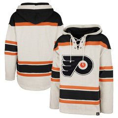 Philadelphia Flyers '47 Rockaway Lace-Up Pullover Hoodie - Oatmeal - NHL 4993246
