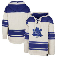 Toronto Maple Leafs '47 Rockaway Lace-Up Pullover Hoodie - Oatmeal - NHL 4993249