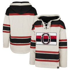 Ottawa Senators '47 Rockaway Lace-Up Pullover Hoodie - Oatmeal - NHL 4993252