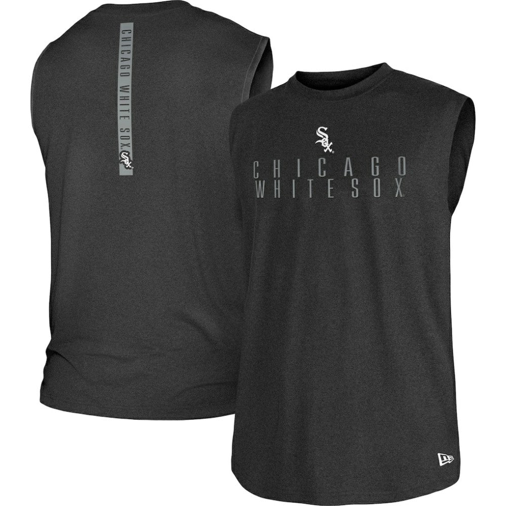 Chicago White Sox New Era Team Muscle Tank Top - Heather Black - New Era Lifestyle