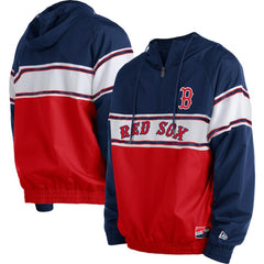 Boston Red Sox New Era Ripstop Raglan Quarter-Zip Hoodie - Navy - New Era Sale
