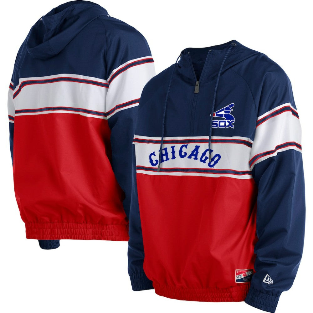Chicago White Sox New Era Ripstop Raglan Quarter-Zip Hoodie - Navy - New Era Online