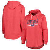 Washington Capitals Women's Plus Size Fleece Pullover Hoodie - Heather Red - NHL 4995028