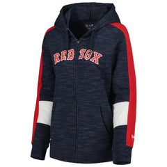 Boston Red Sox New Era Women's Colorblock Full-Zip Hoodie - Navy - New Era Lifestyle