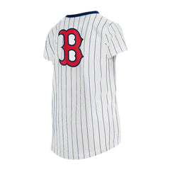 Boston Red Sox New Era Girls Youth Pinstripe V-Neck T-Shirt - White - New Era Online