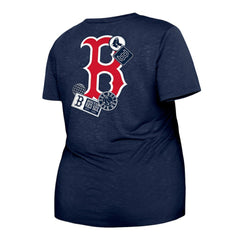 Boston Red Sox New Era Women's Plus Size Two-Hit Front Knot T-Shirt - Navy - New Era Discount