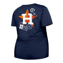 Houston Astros New Era Women's Plus Size Two-Hit Front Knot T-Shirt - Navy - New Era Lifestyle