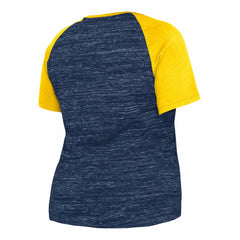 Milwaukee Brewers New Era Women's Plus Size Space Dye Raglan V-Neck T-Shirt - Navy - New Era Online