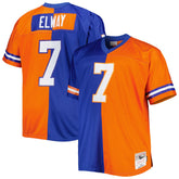 Mitchell & Ness John Elway Denver Broncos Big & Tall Split Legacy Retired Player Replica Jersey Royal/Orange