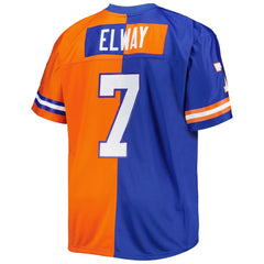 Mitchell & Ness John Elway Denver Broncos Big & Tall Split Legacy Retired Player Replica Jersey Royal/Orange