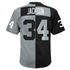 Mitchell & Ness Bo Jackson Las Vegas Raiders Big & Tall Split Legacy Retired Player Replica Jersey Black/Silver