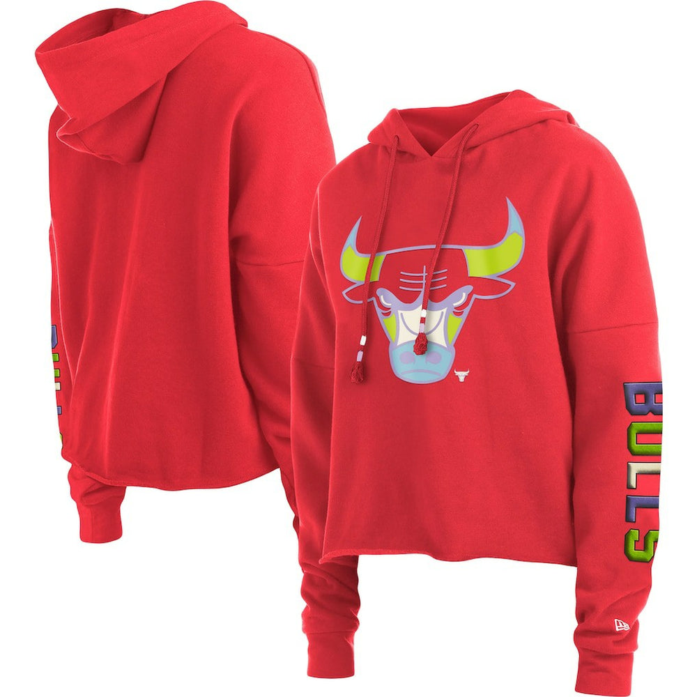 Chicago Bulls Women's Color Pack Cropped Top Pullover Hoodie Red | New Era outlet
