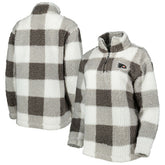 Philadelphia Flyers G-III 4Her by Carl Banks Women's Logo Plaid Sherpa Quarter-Zip Jacket - Gray/White - NHL 4997226