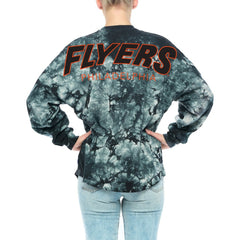 Philadelphia Flyers Fanatics Women's Crystal-Dye Long Sleeve T-Shirt - Black - NHL 4998552