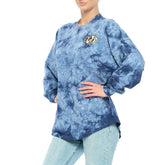Nashville Predators Fanatics Women's Crystal-Dye Long Sleeve T-Shirt - Navy - NHL 4998559
