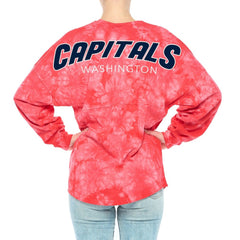 Washington Capitals Fanatics Women's Crystal-Dye Long Sleeve T-Shirt - Red - NHL 4998574
