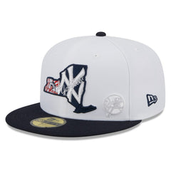 New York Yankees New Era State 59FIFTY Fitted Hat - White/Navy - New Era on Sale