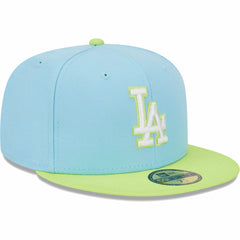 Los Angeles Dodgers New Era Spring Color Two-Tone 59FIFTY Fitted Hat - Light Blue/Neon Green - New Era Online