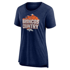 Denver Broncos Women's Hometown First Down Tri-Blend T-Shirt Heather Navy