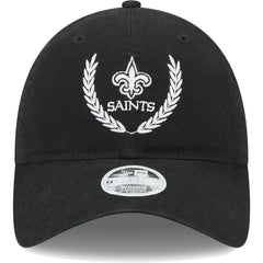 New Orleans Saints New Era Women's Leaves 9TWENTY Adjustable Hat Black