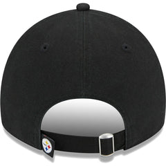 Pittsburgh Steelers New Era Women's Leaves 9TWENTY Adjustable Hat Black