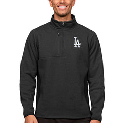 Los Angeles Dodgers Antigua Course Quarter-Zip Pullover Top - Heathered Black - MLB Sale
