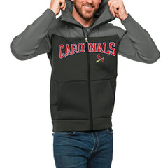 St. Louis Cardinals Antigua Wordmark Protect Full-Zip Hoodie - Steel/Charcoal - MLB on Sale