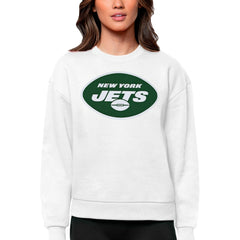 New York Jets Antigua Women's Victory Logo Pullover Sweatshirt White