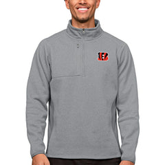 Cincinnati Bengals Antigua Course Quarter-Zip Pullover Top Heathered Gray