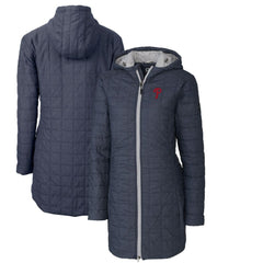 Philadelphia Phillies Cutter & Buck Women's Rainier Primaloft Eco Full-Zip Hoodie Long Coat - Heathered Navy - MLB Online