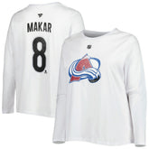 Colorado Avalanche Profile Women's Plus Size Distressed Printed Name & Number Long Sleeve T-Shirt - White - NHL 5014726