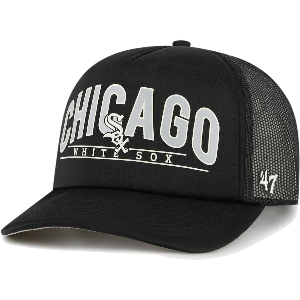 Chicago White Sox '47 Backhaul Foam Trucker Snapback Hat - Black - 47 brand on Sale