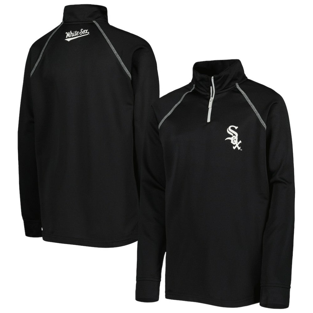 Chicago White Sox Stitches Youth Team Raglan Quarter-Zip Jacket - Black - MLB Online