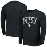 Chicago White Sox Concepts Sport Inertia Raglan Long Sleeve Henley Top - Heather Black - MLB Sale