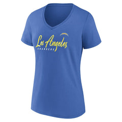 Fanatics Los Angeles Chargers Women's Shine Time V-Neck T-Shirt Powder Blue