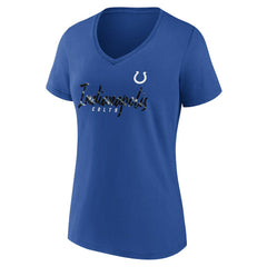 Fanatics Indianapolis Colts Women's Shine Time V-Neck T-Shirt Royal