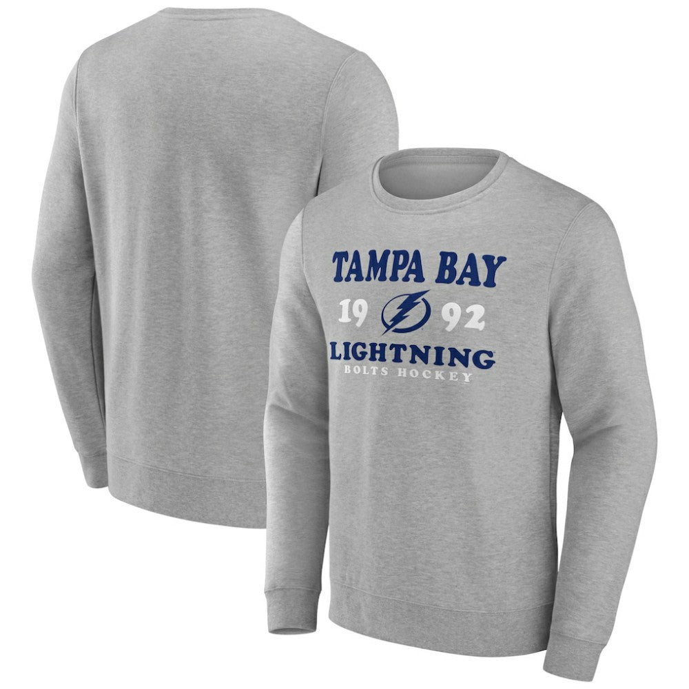 Tampa Bay Lightning Fanatics Fierce Competitor Pullover Sweatshirt - Heather Charcoal - NHL 5017811