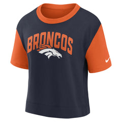 Nike Denver Broncos Women's High Hip Fashion T-Shirt Orange/Navy