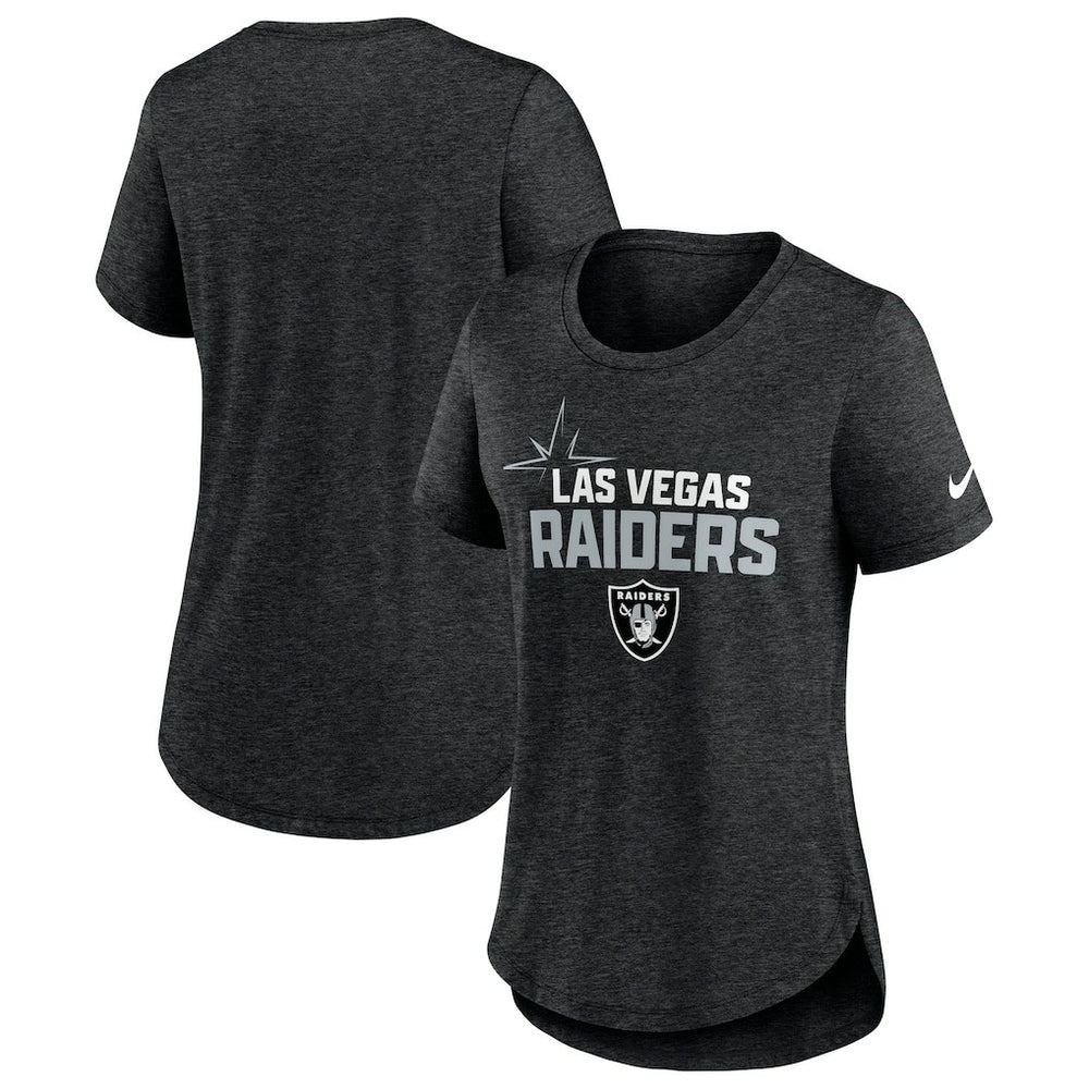 Nike Las Vegas Raiders Women's Local Fashion Tri-Blend T-Shirt Heather Black