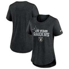 Nike Las Vegas Raiders Women's Local Fashion Tri-Blend T-Shirt Heather Black
