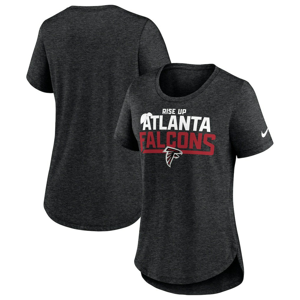 Nike Atlanta Falcons Women's Local Fashion Tri-Blend T-Shirt Heather Black