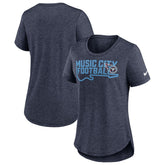 Nike Tennessee Titans Women's Local Fashion Tri-Blend T-Shirt Heather Navy