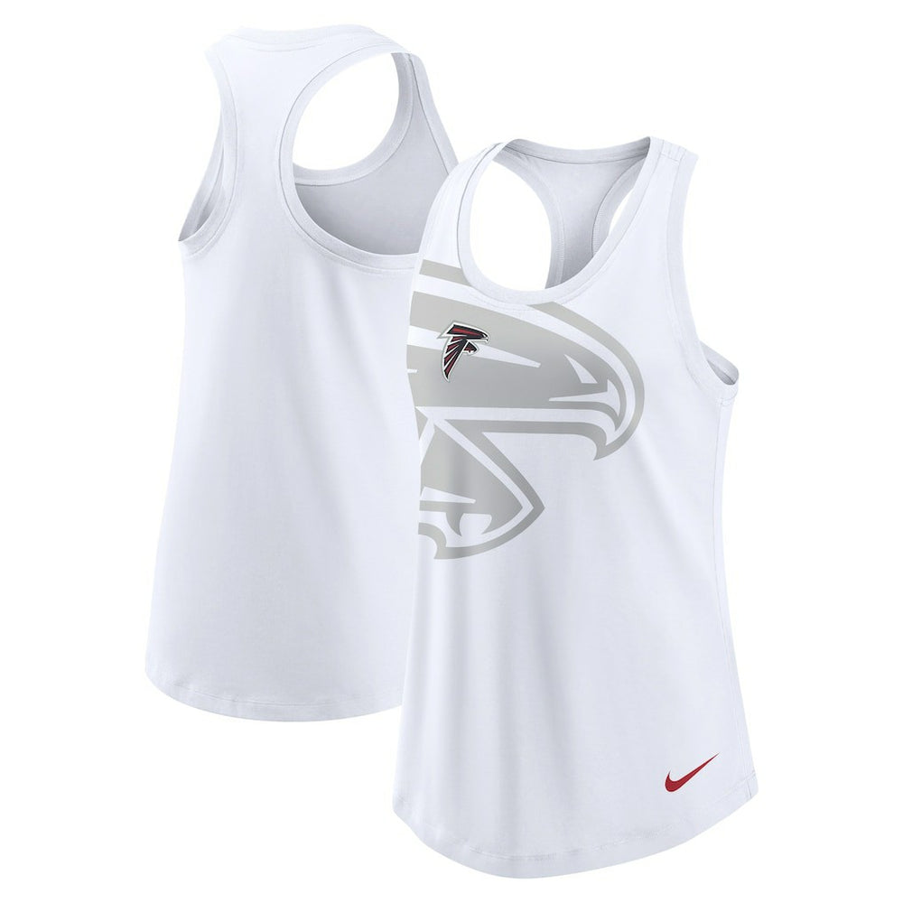 Nike Atlanta Falcons Women's Tri-Blend Scoop Neck Racerback Tank Top White