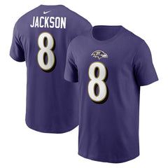 Nike Lamar Jackson Baltimore Ravens Player Name & Number T-Shirt Purple