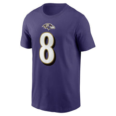 Nike Lamar Jackson Baltimore Ravens Player Name & Number T-Shirt Purple