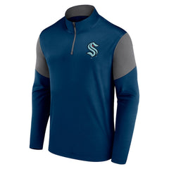 Seattle Kraken Fanatics Logo Quarter-Zip Top - Deep Sea Blue - NHL 5022445