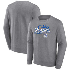 Atlanta Braves Heather Gray Fanatics Simplicity Pullover Sweatshirt - Fanatics Sale